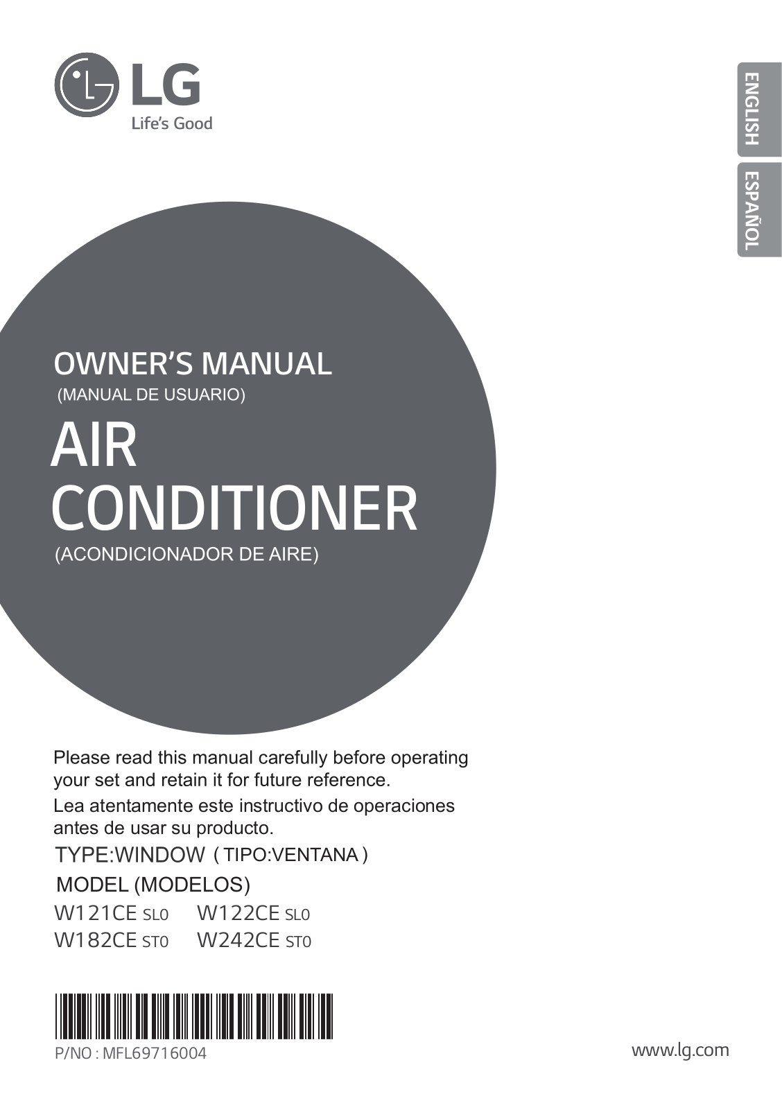 LG W242CE Owner's Manual