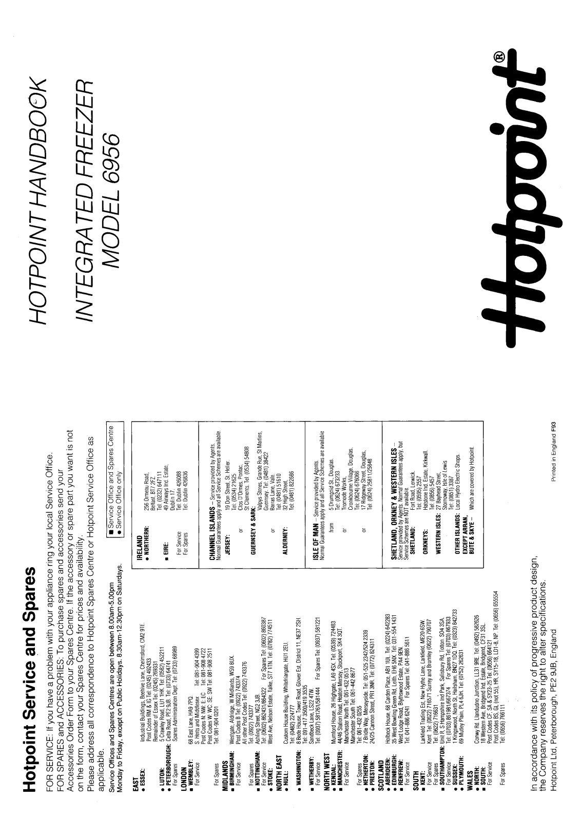 Hotpoint-Ariston HB6956 User Manual