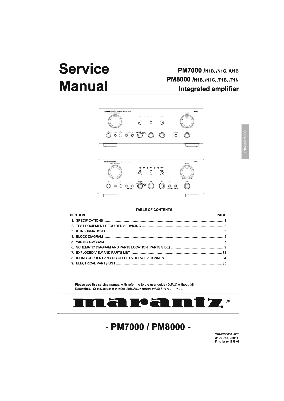 Marantz PM-7000 Service Manual