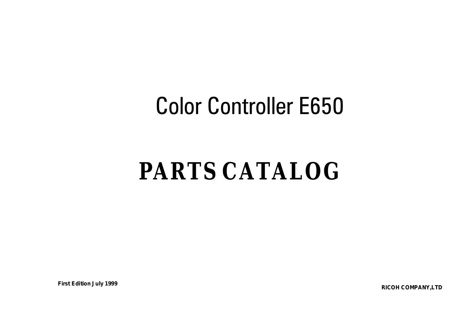 Ricoh e650 PARTS CATALOG