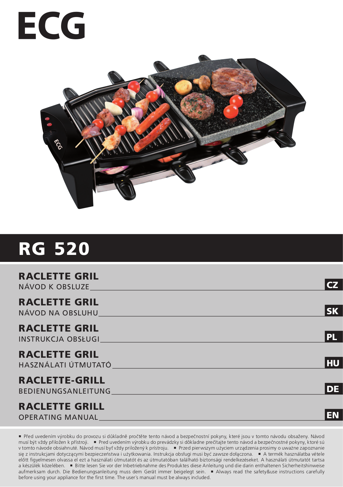 ECG RG 520 User Manual