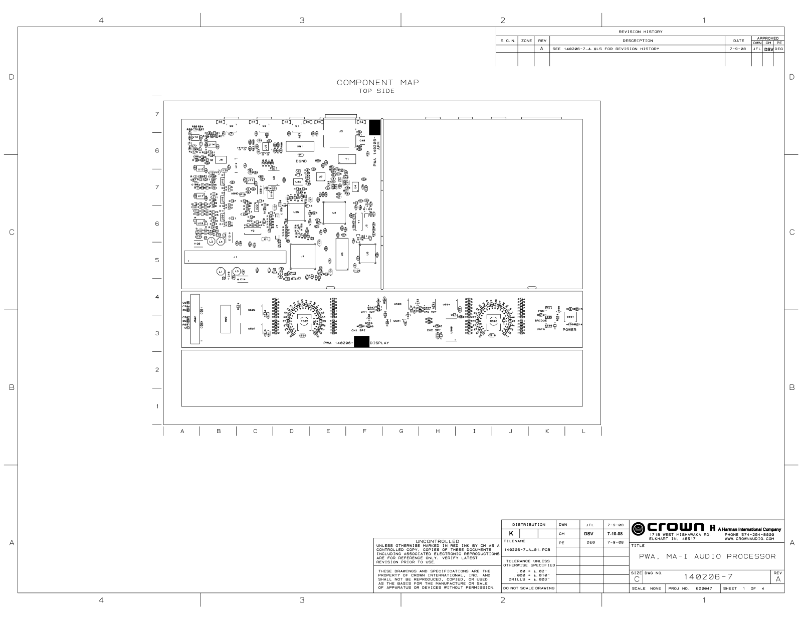 Crown Audio Macro-Tech MA12000i MAi Audio Processer-Display Schematic