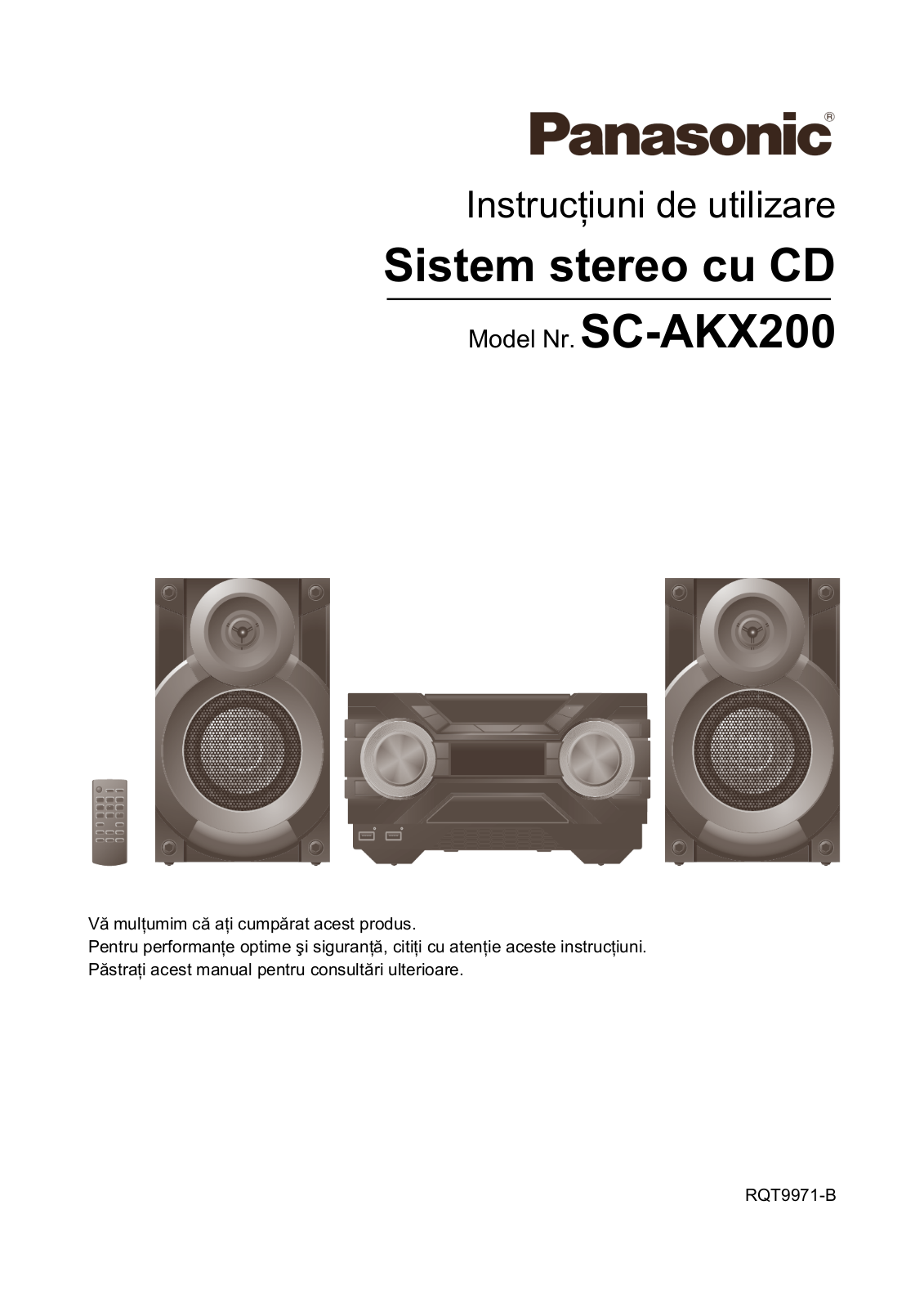 Panasonic SC-AKX200 User Manual