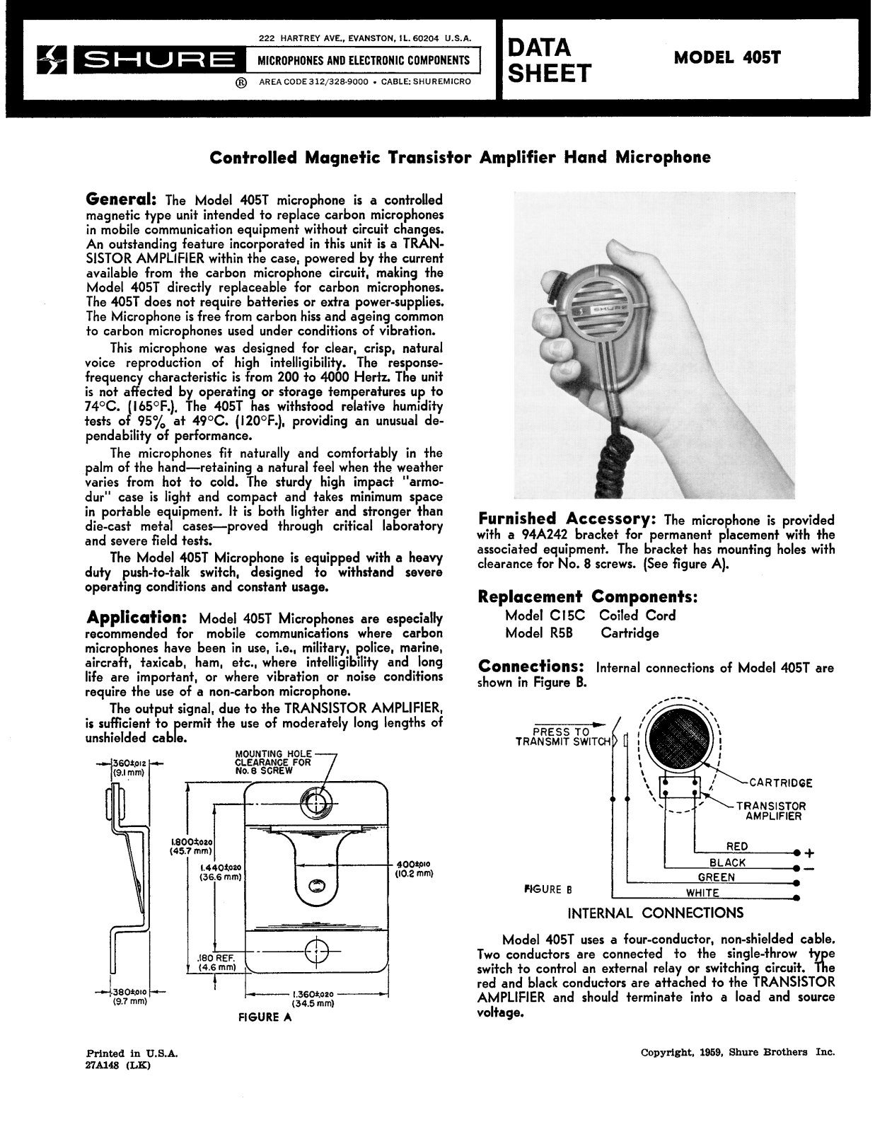 Shure 405T User Guide