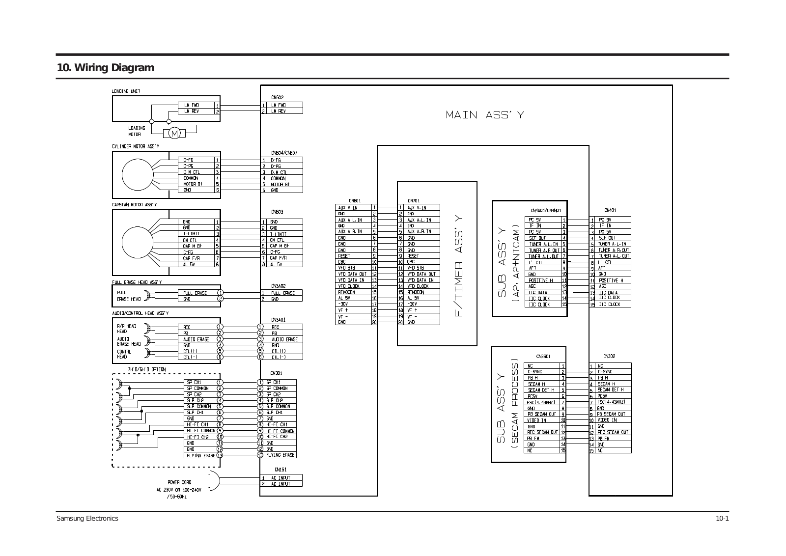 Samsung SVR-615, SVR-617B, SVR-715, SV-B165F-XEF Wiring Diagram