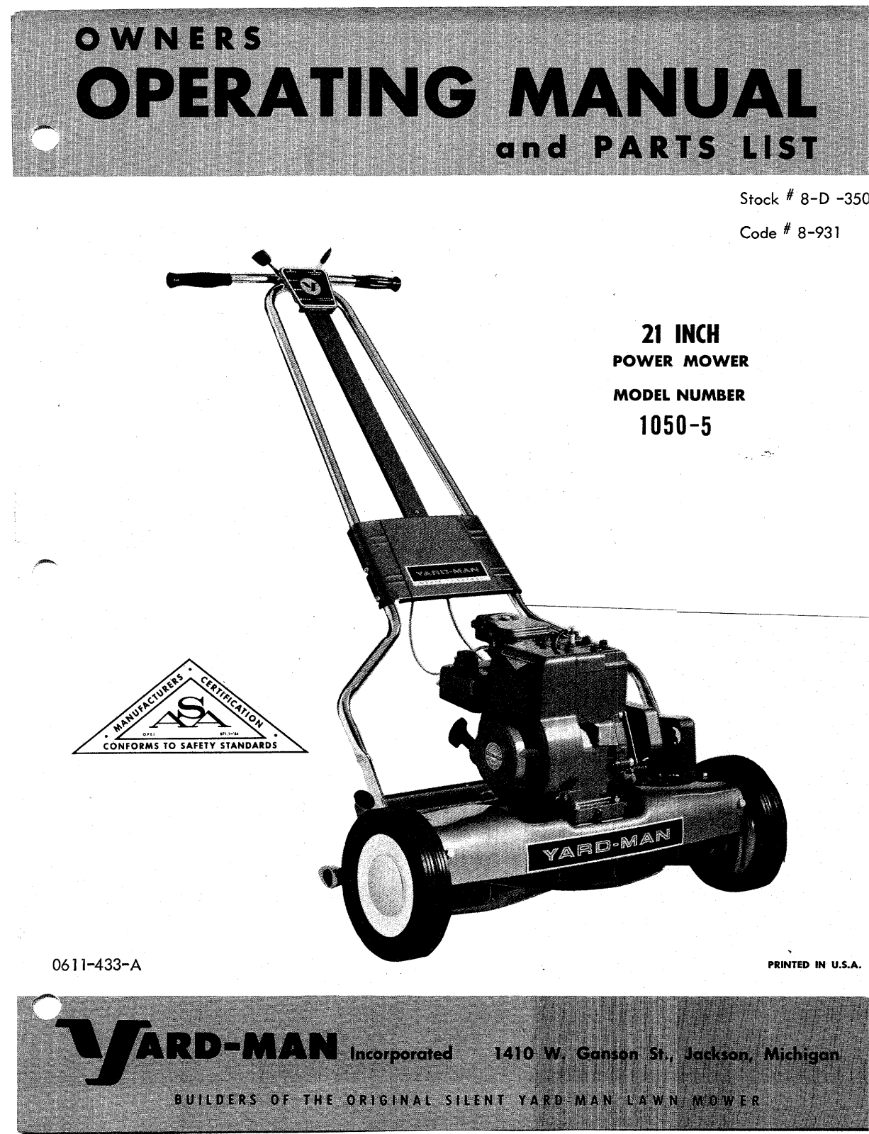 Yard-Man 1050-5 User Manual