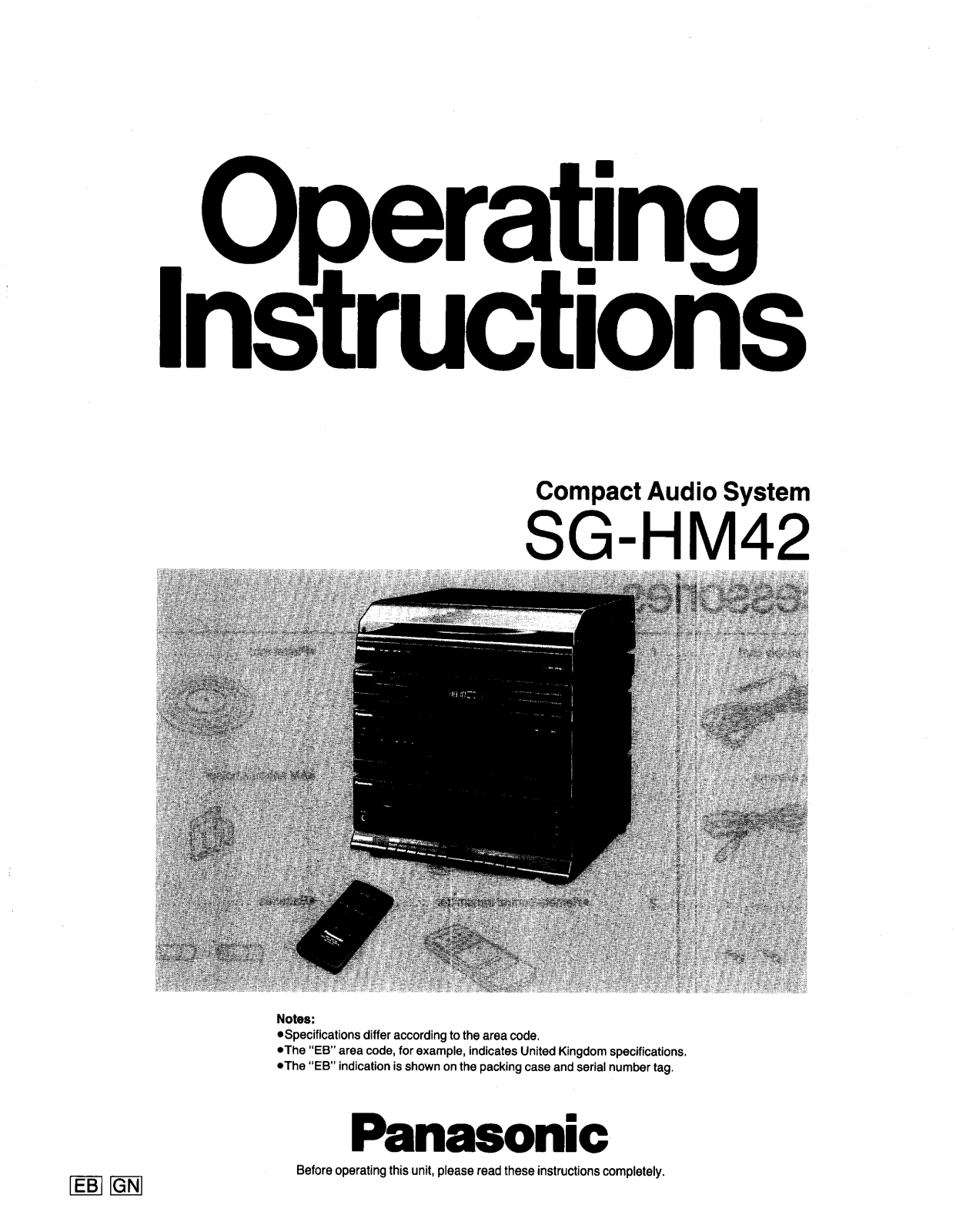 Panasonic SG-HM42 User Manual