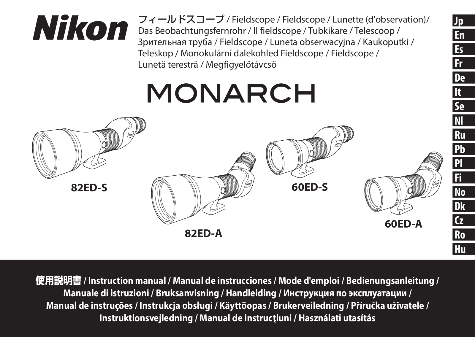 Nikon MONARCH Fieldscope Instructions for use