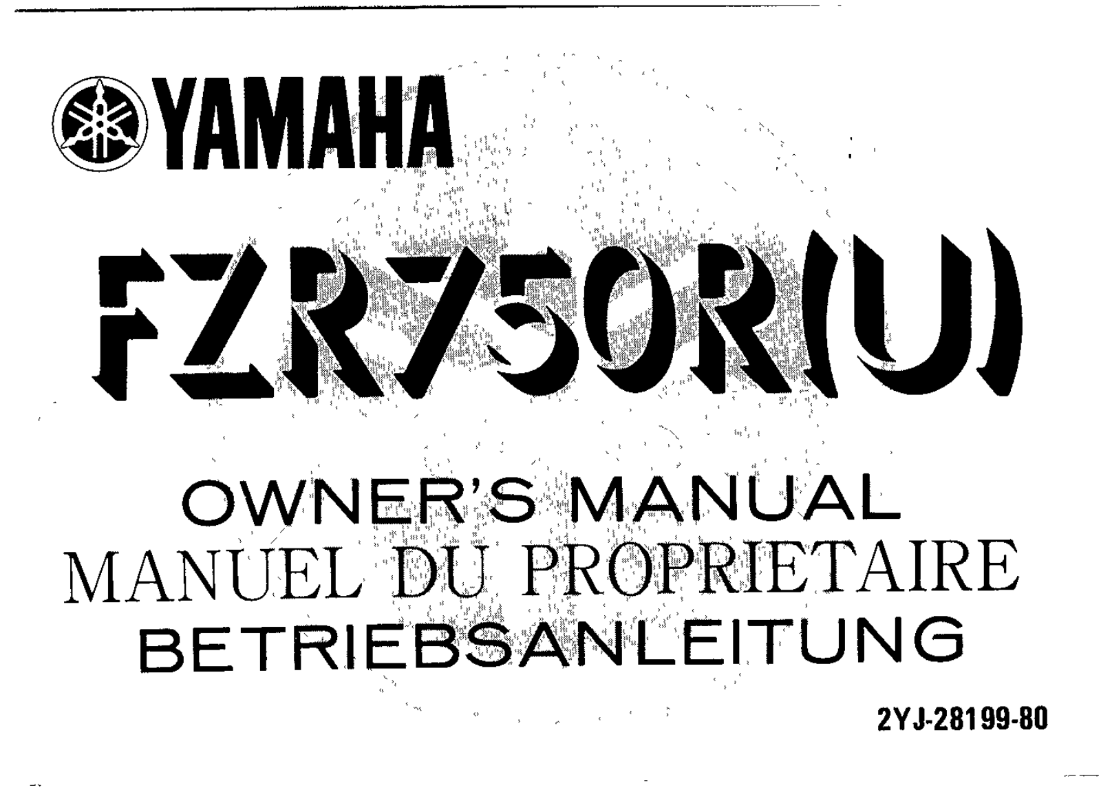 Yamaha FZ750 U 1988 Owner's manual