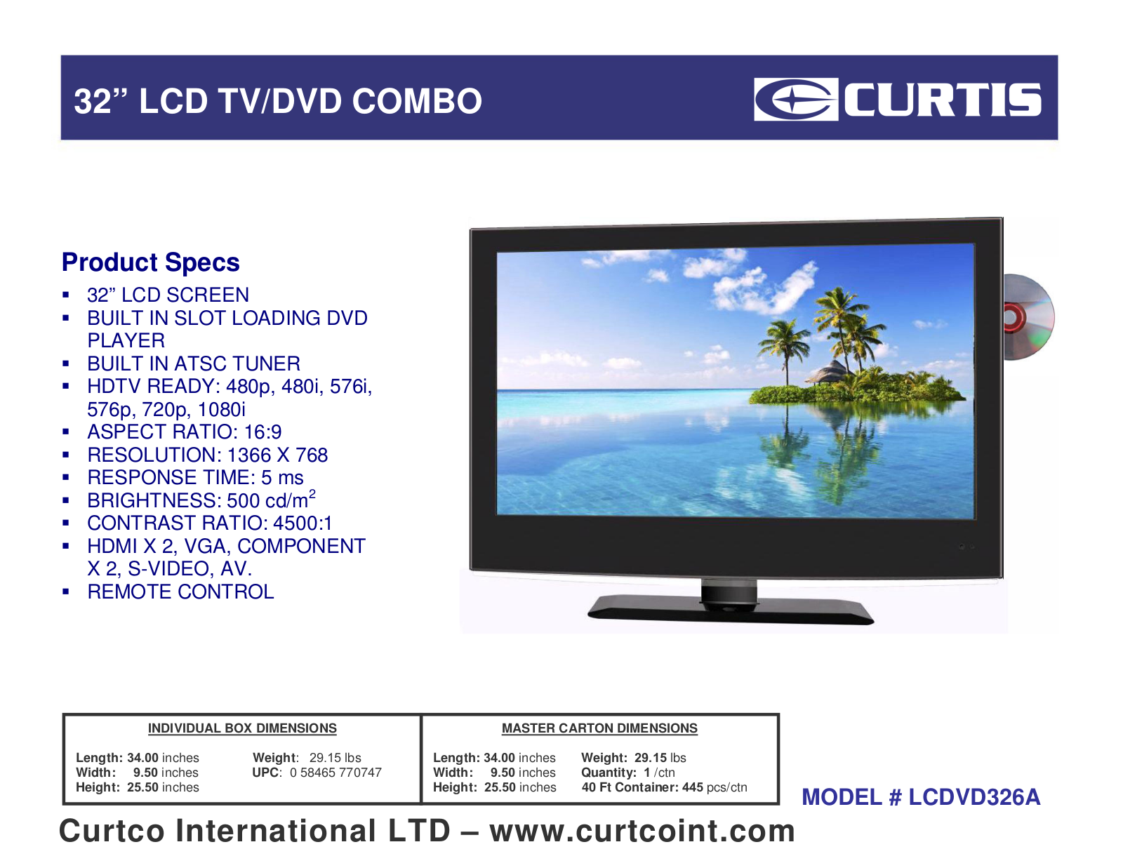 Curtis LCDVD326A User Manual