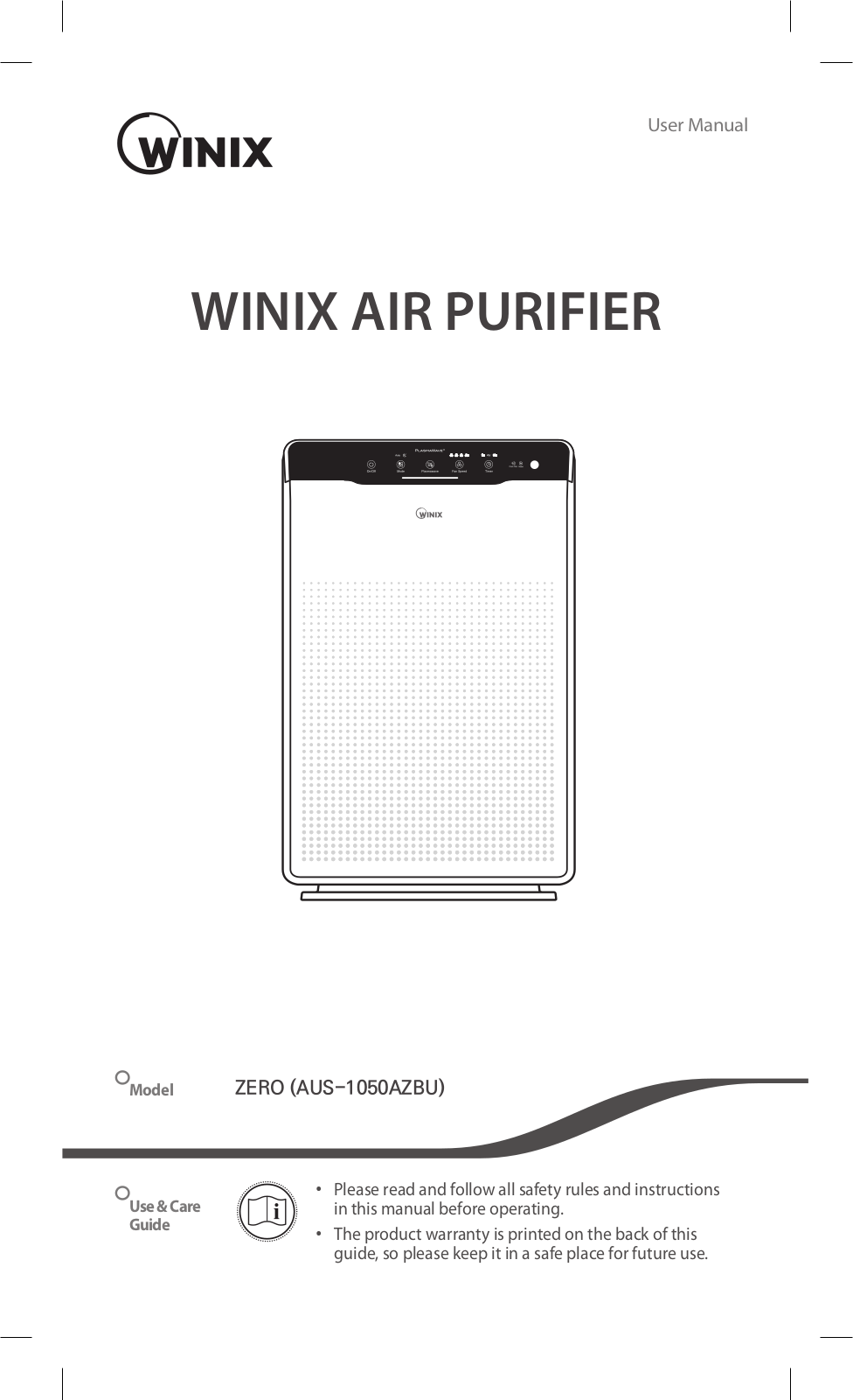 Winix AUS-1050AZBU User Manual