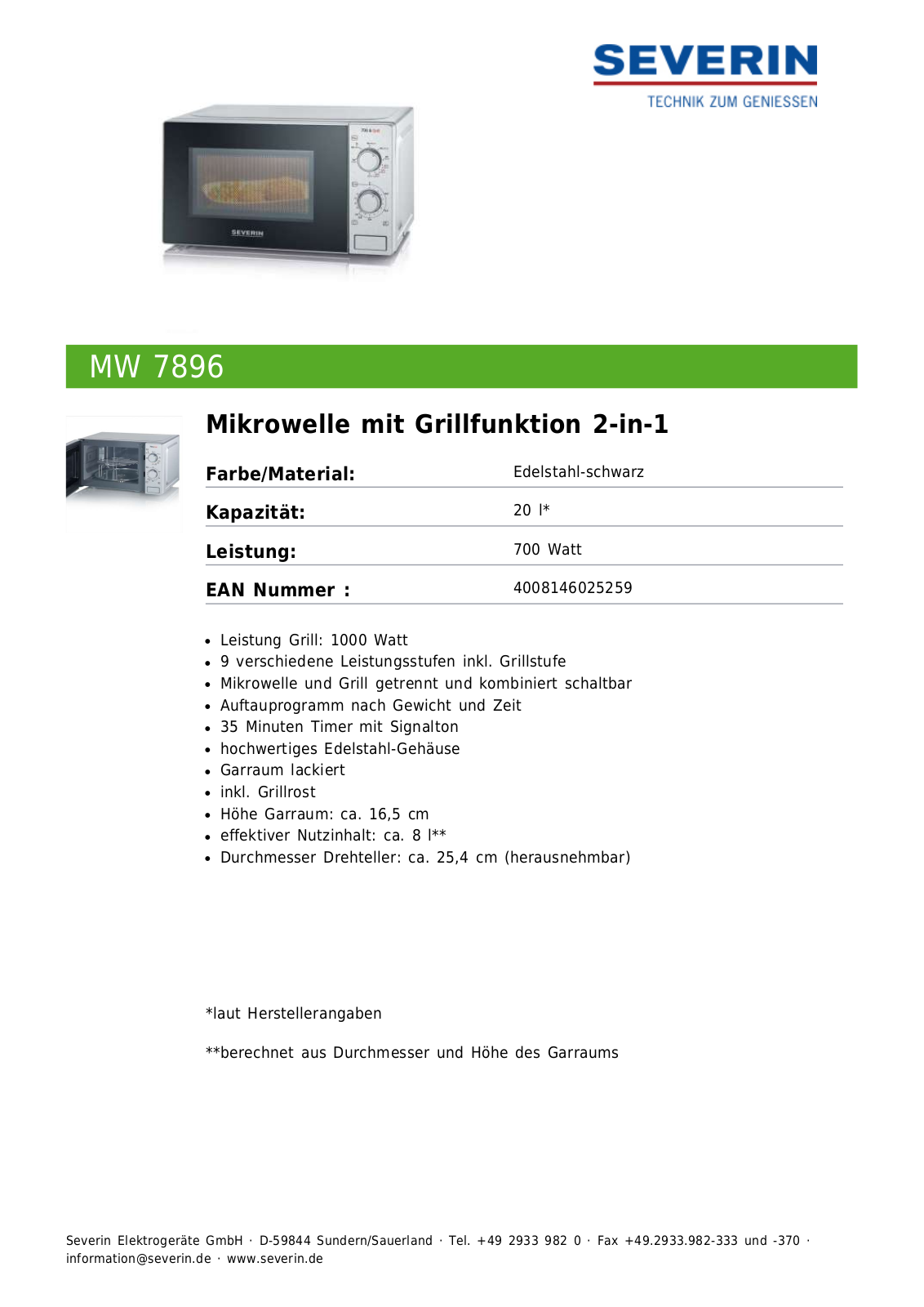 Severin MW 7896 User Manual - ManualMachine.com