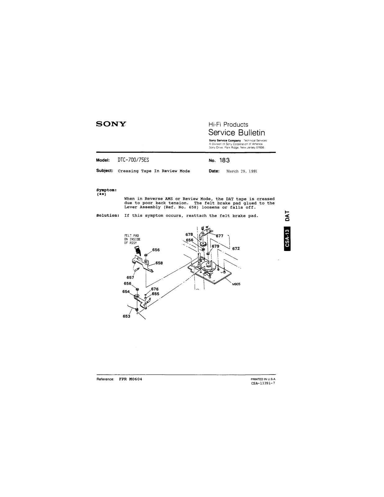 Sony DTC-700, STC-75ES Service Manual