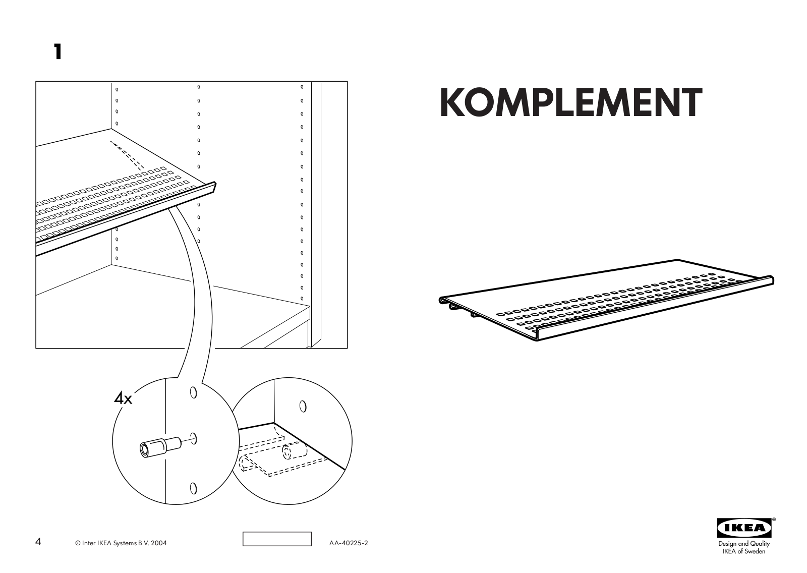 IKEA KOMPLEMENT SHOE RACK 39 3-8 Assembly Instruction