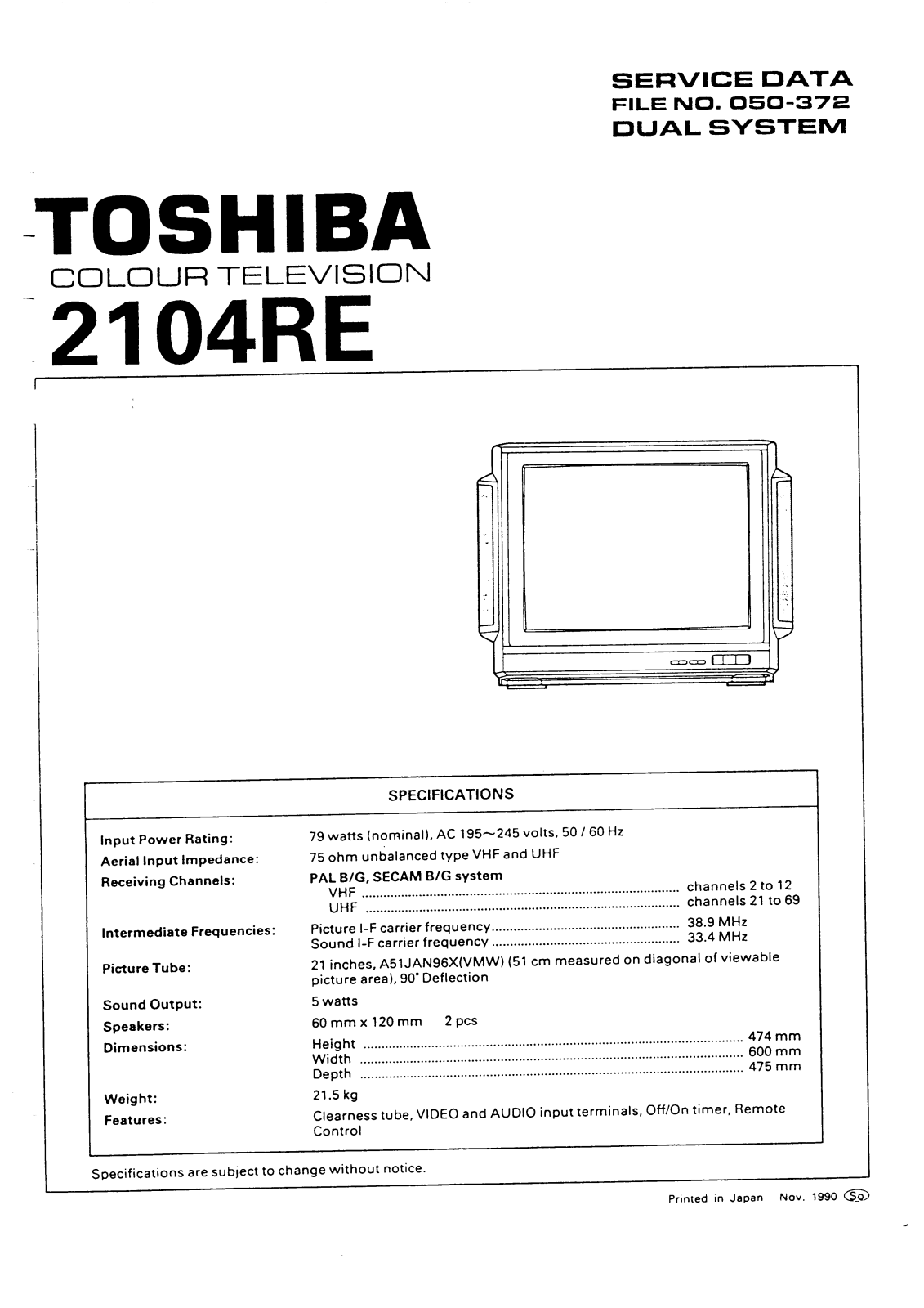 Toshiba 2104RE Service Manual