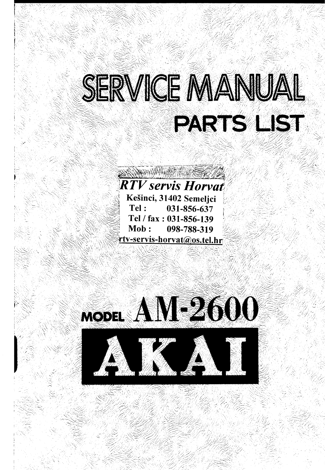 Akai AM-2600 Service manual