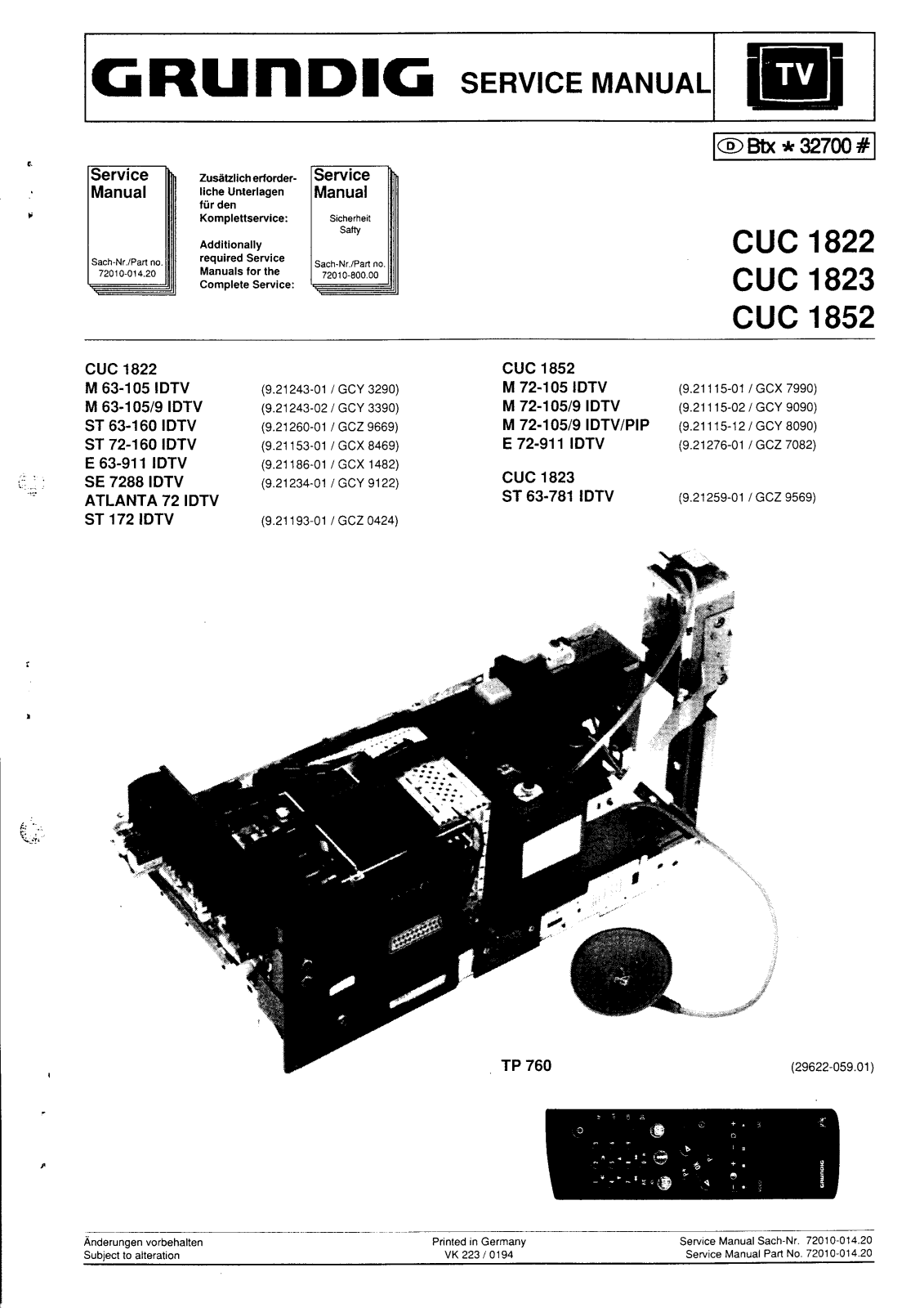 GRUNDIG P7 Service Manual