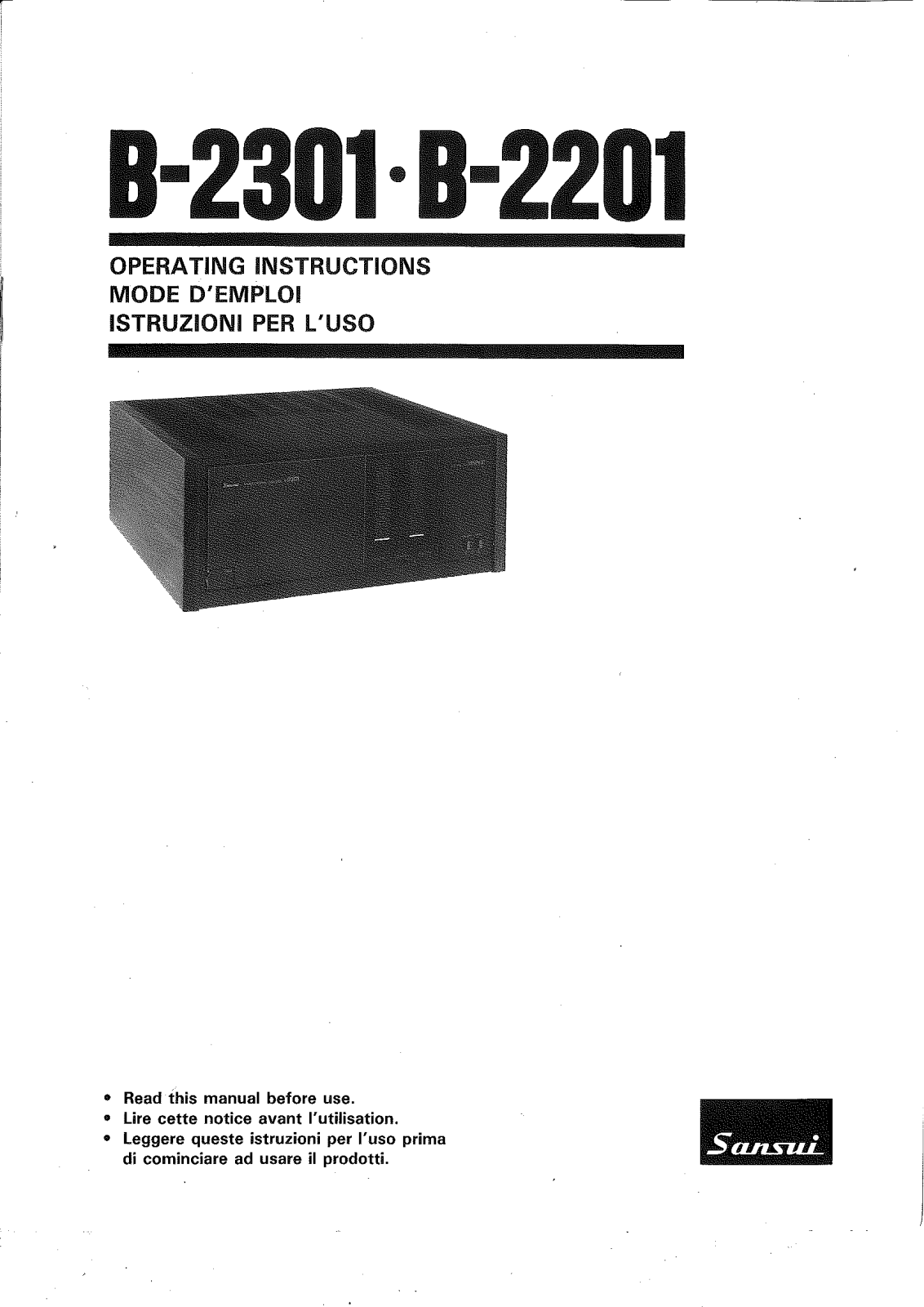 Sansui B-2201, B-2301 Owners manual