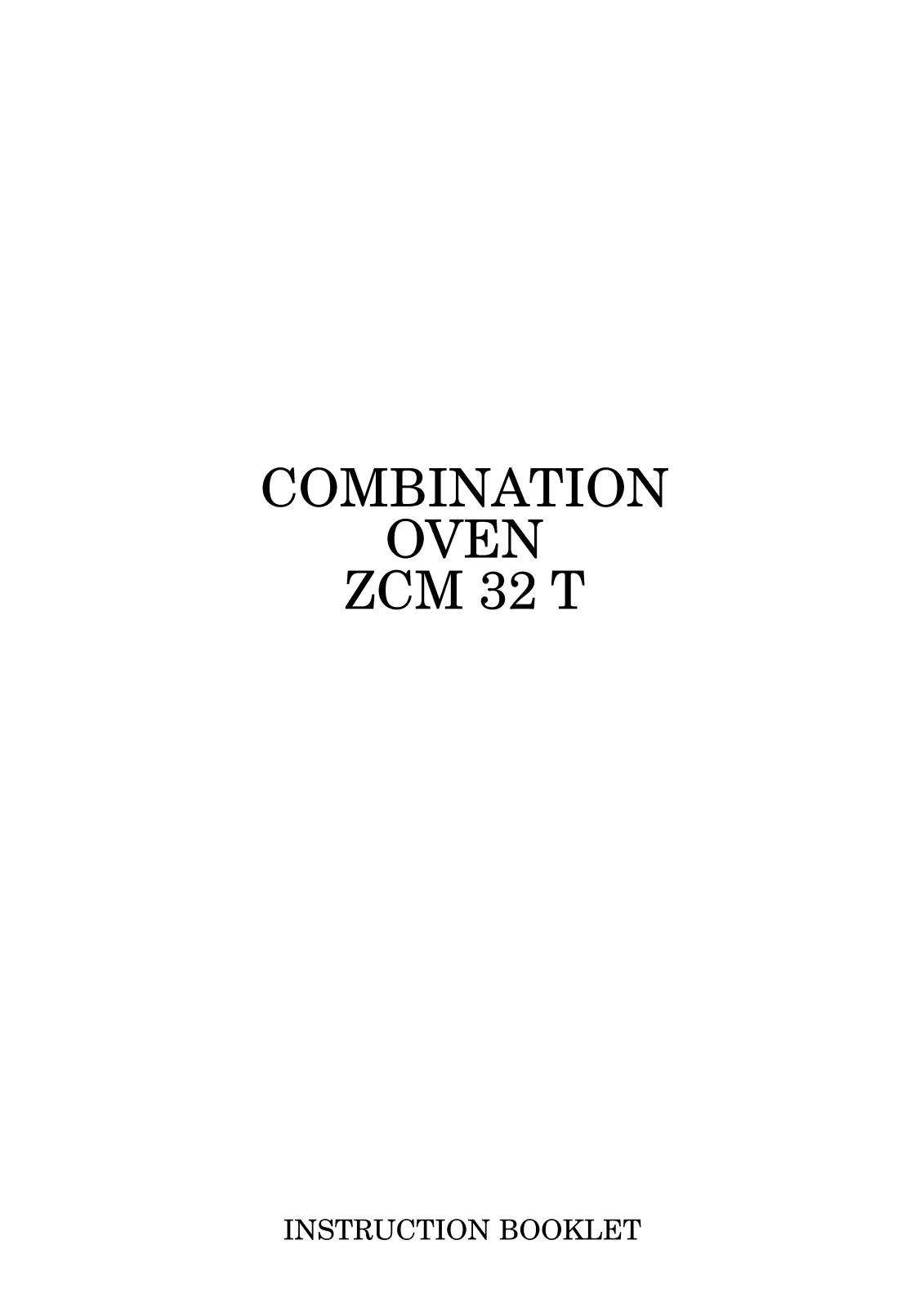 Zanussi ZCM 32 T Instruction Manual