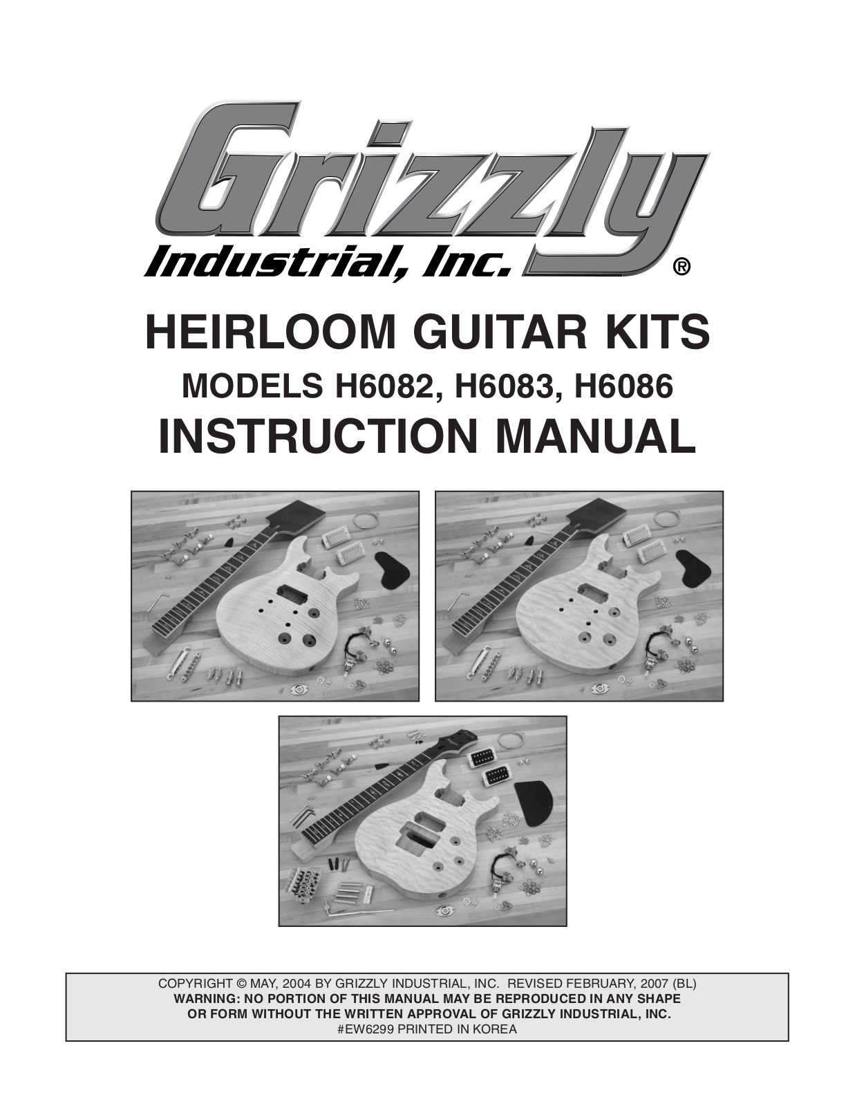 Grizzly H6082 User Manual