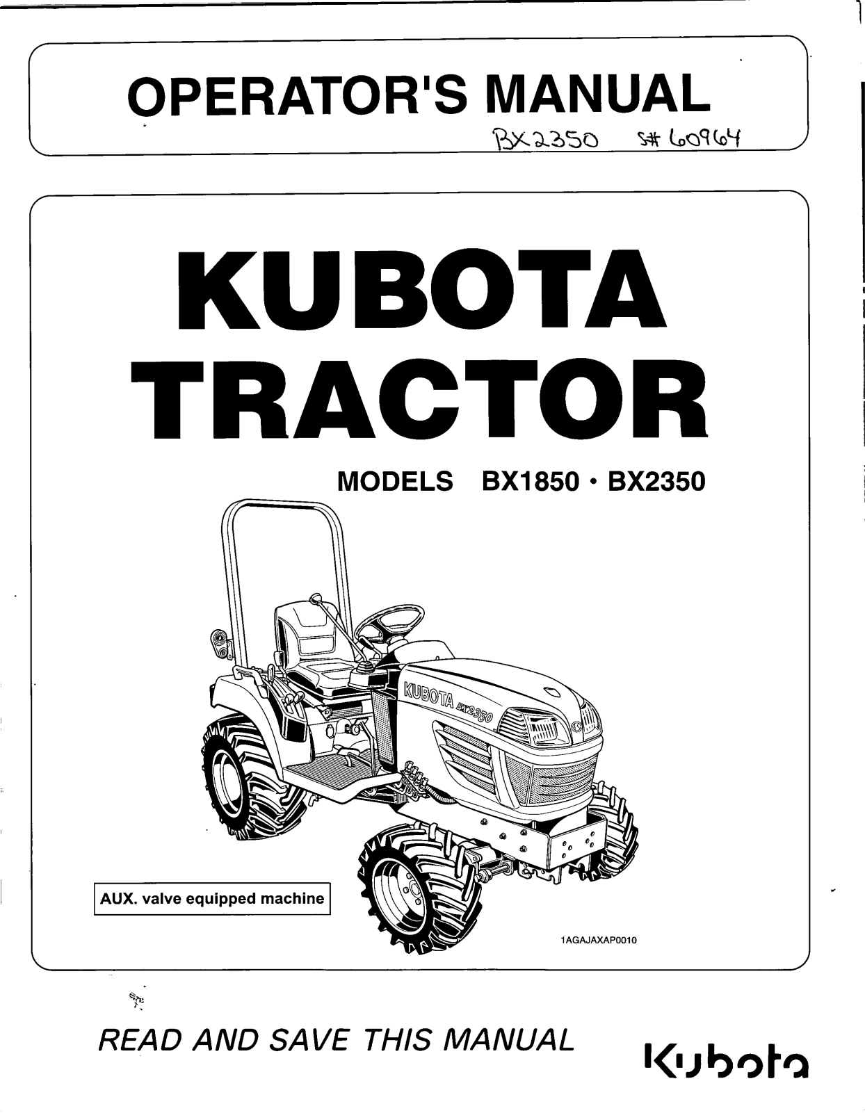 Kubuta BX2350, BX1850 Operating Instruction