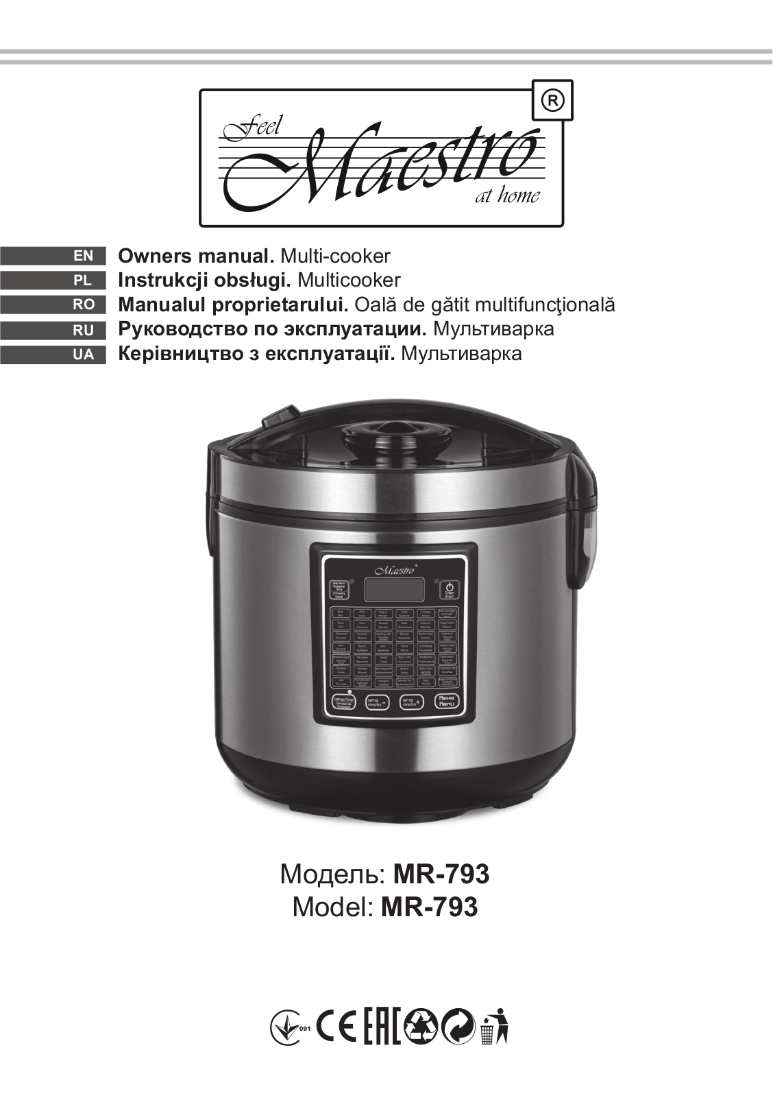 FEEL MAESTRO MR-793 User guide - ManualMachine.com