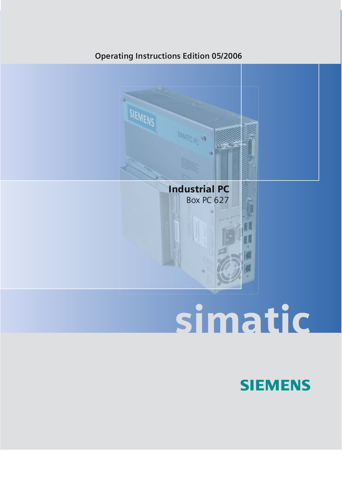 Siemens Simatic box pc 627b Operating Instructions Manual