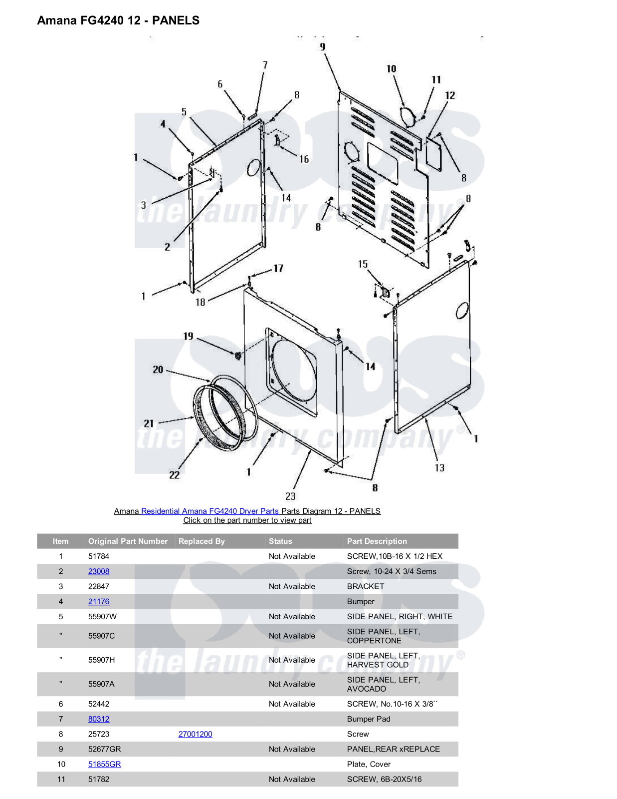 Amana FG4240 Parts Diagram