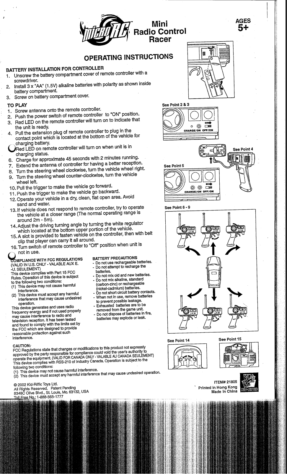 Kid Riffic Toys 21802 R49, 21804 R49 User Manual