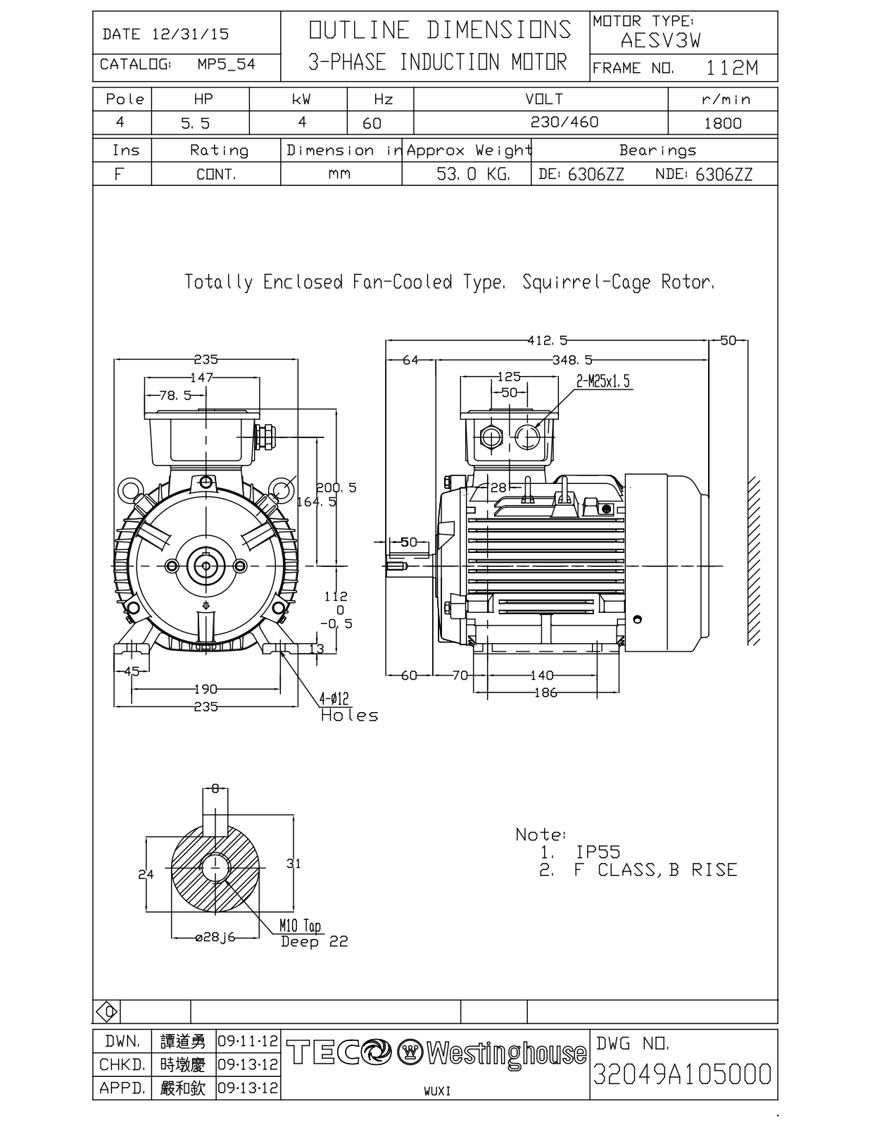 Teco MP5/54 Reference Drawing