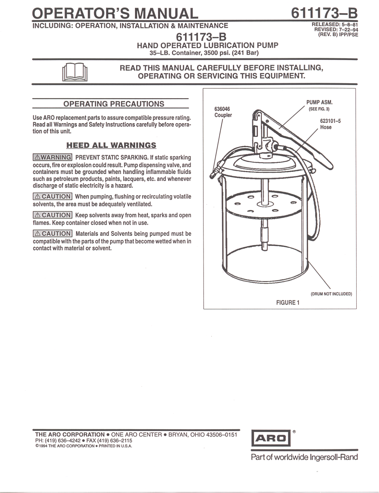 Ingersoll-Rand 611173-B User Manual