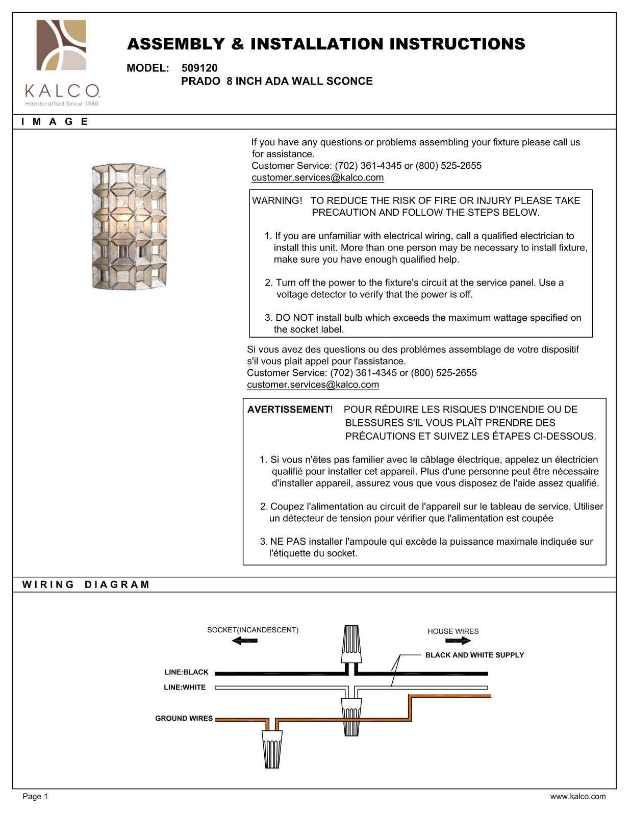 Kalco 509120OSL Assembly Guide