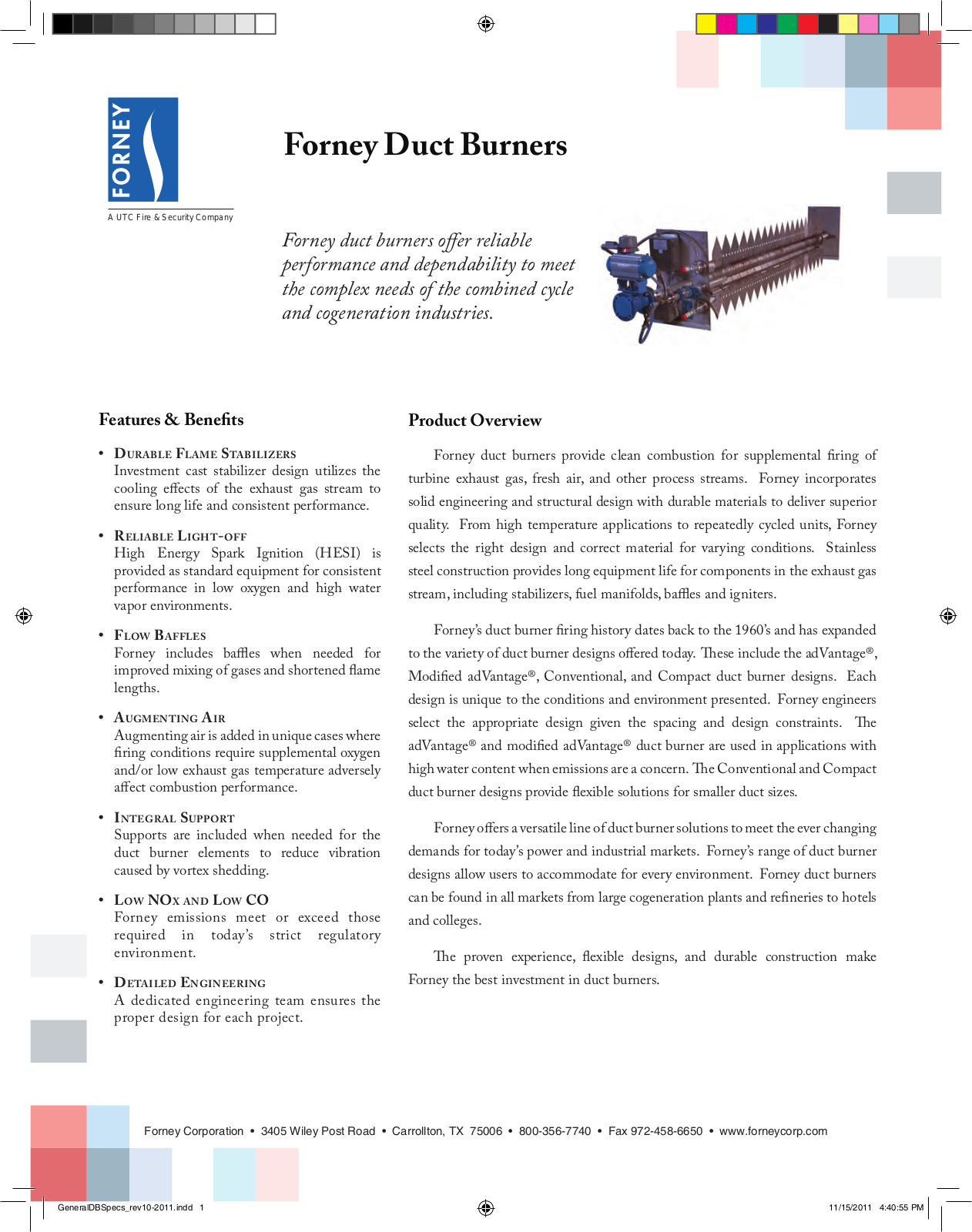 Forney Duct Burner User Manual