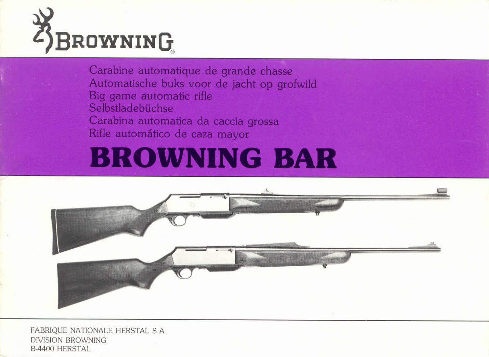 BROWNING BAR MK1 User Manual