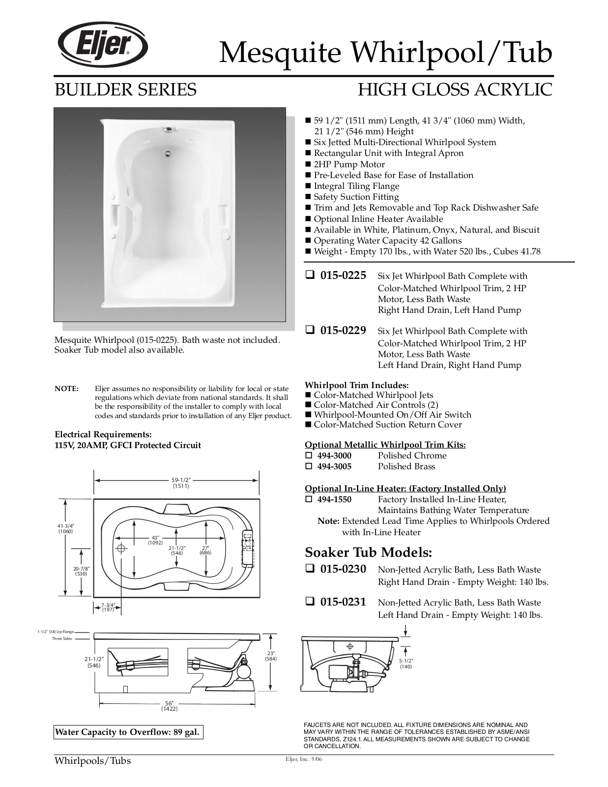 American Standard 015-0225, 015-0229 User Manual