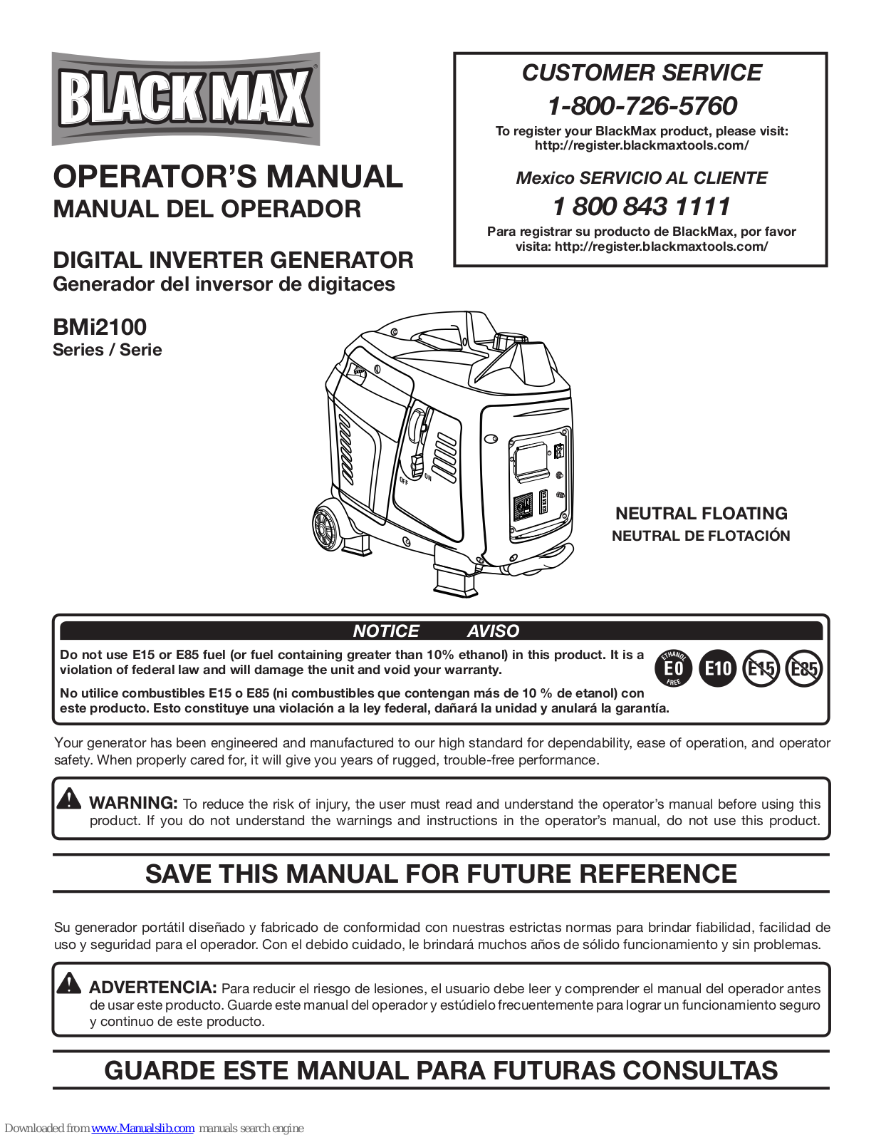 Black Max BMi2100 Operator's Manual - ManualMachine.com