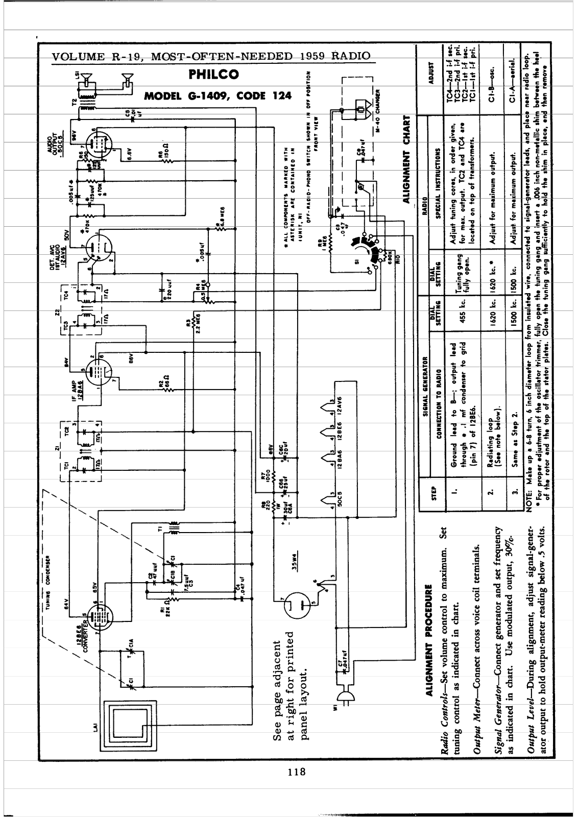 Philco G-1409 Schematic