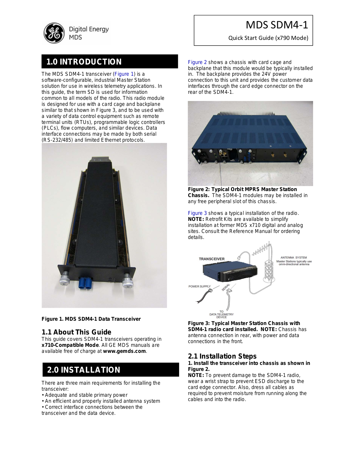 GE MDS DS-SDM4-1 User Manual