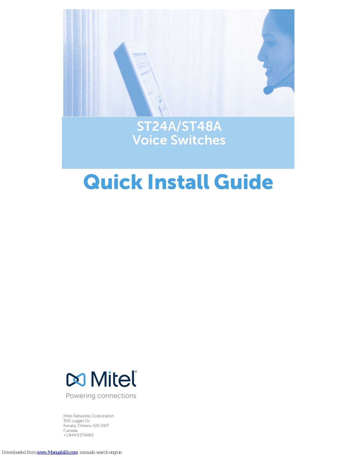 Mitel ST24A, ST48A Quick Install Manual - ManualMachine.com