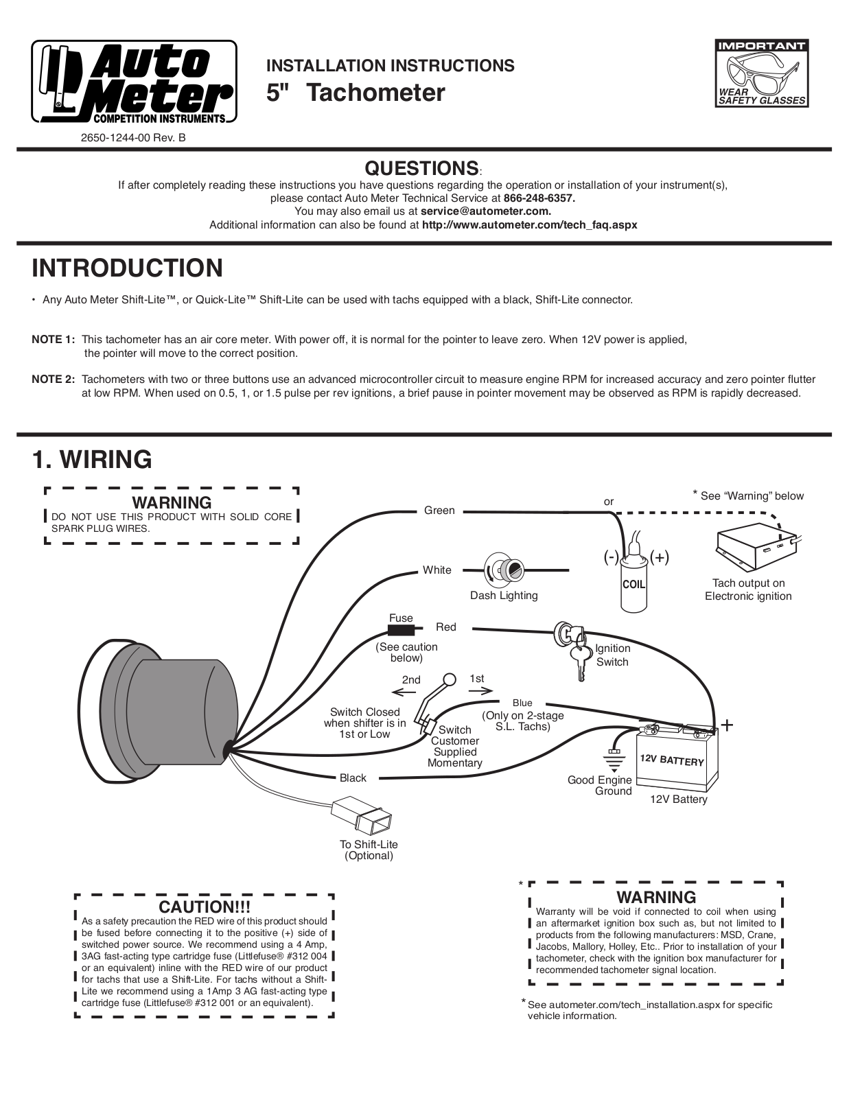 Auto Meter 6856 User Manual