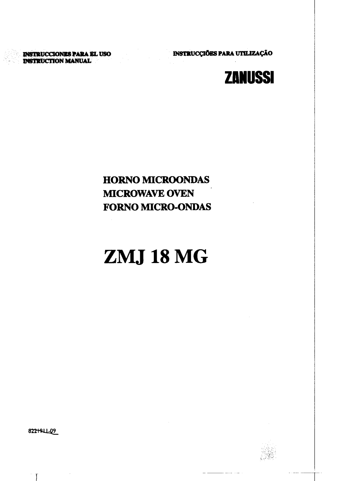 Zanussi ZMJ18MGS User Manual