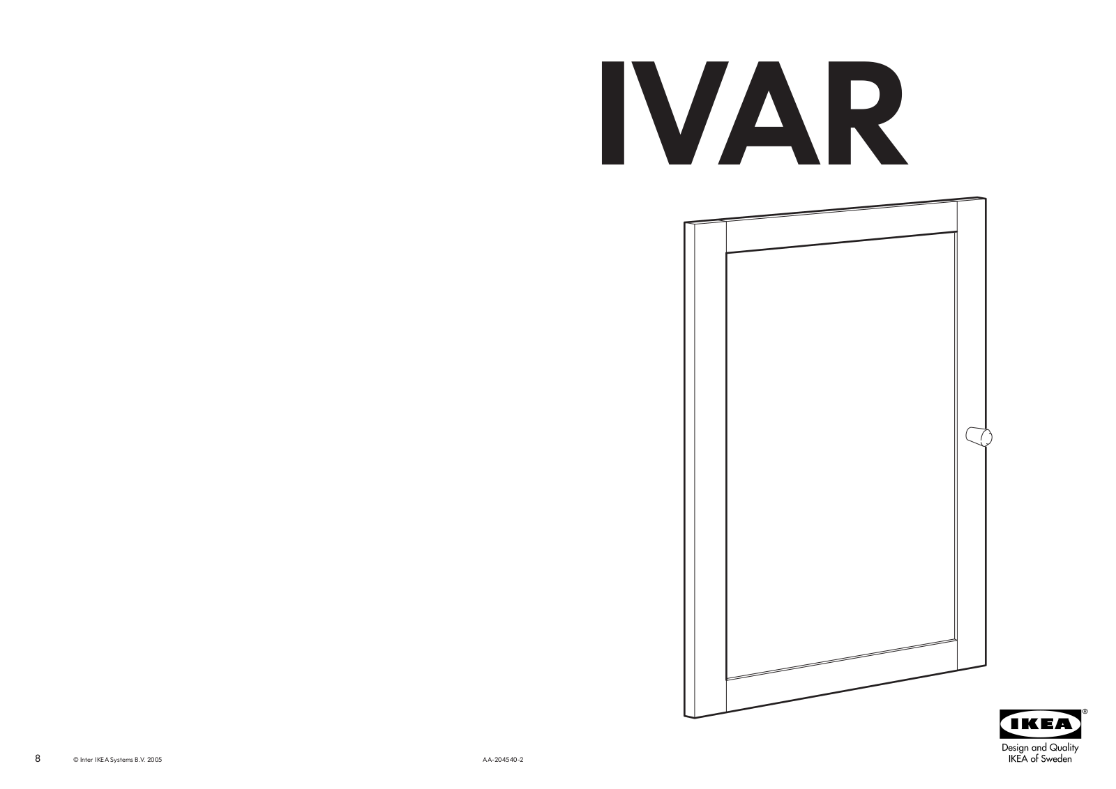 IKEA IVAR DOOR 16 1-2X26 3-8 Assembly Instruction