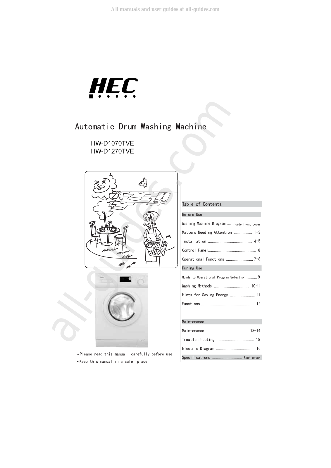 Haier HW-D1070ME, HW-D1270ME User Manual