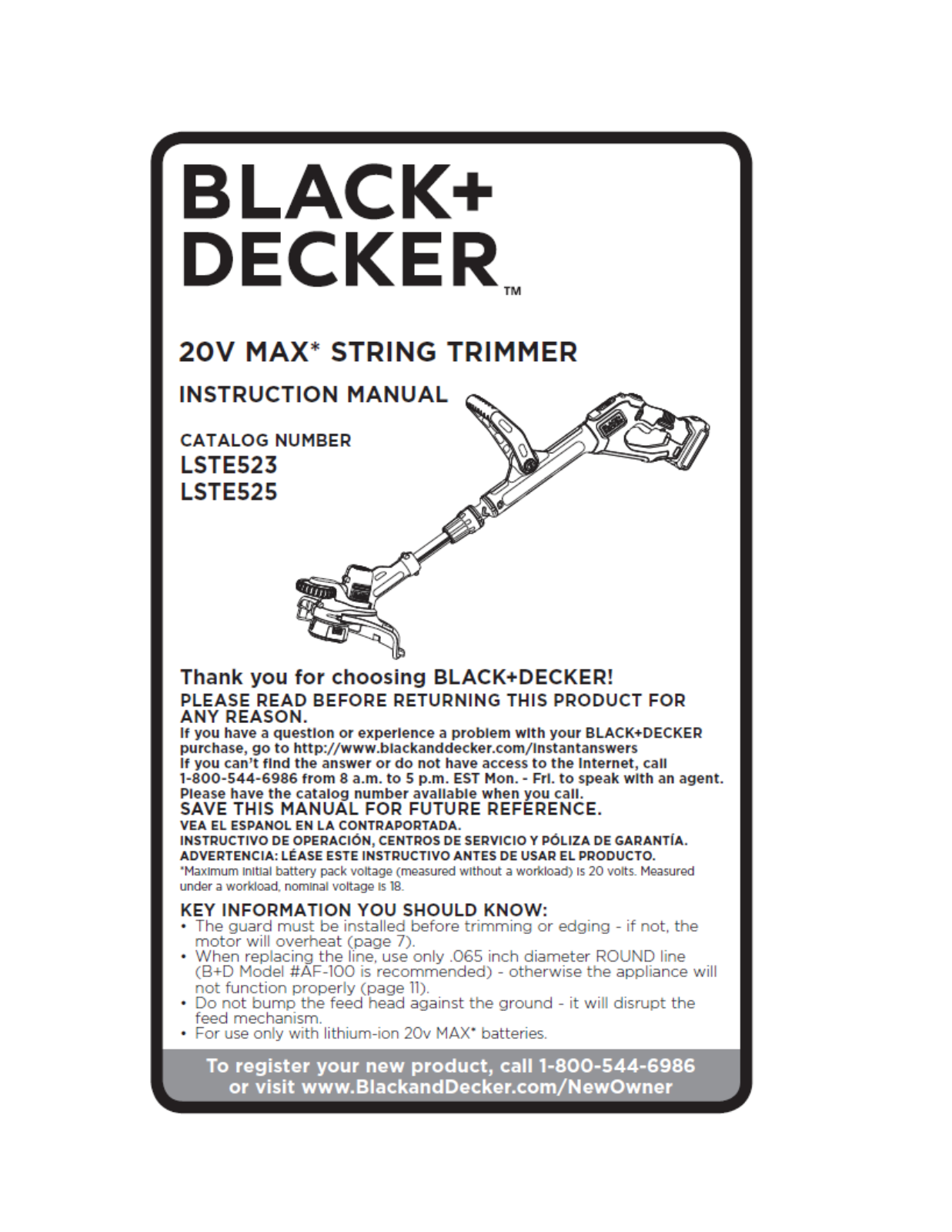 Black & Decker lste523, lste525 Instruction Manual