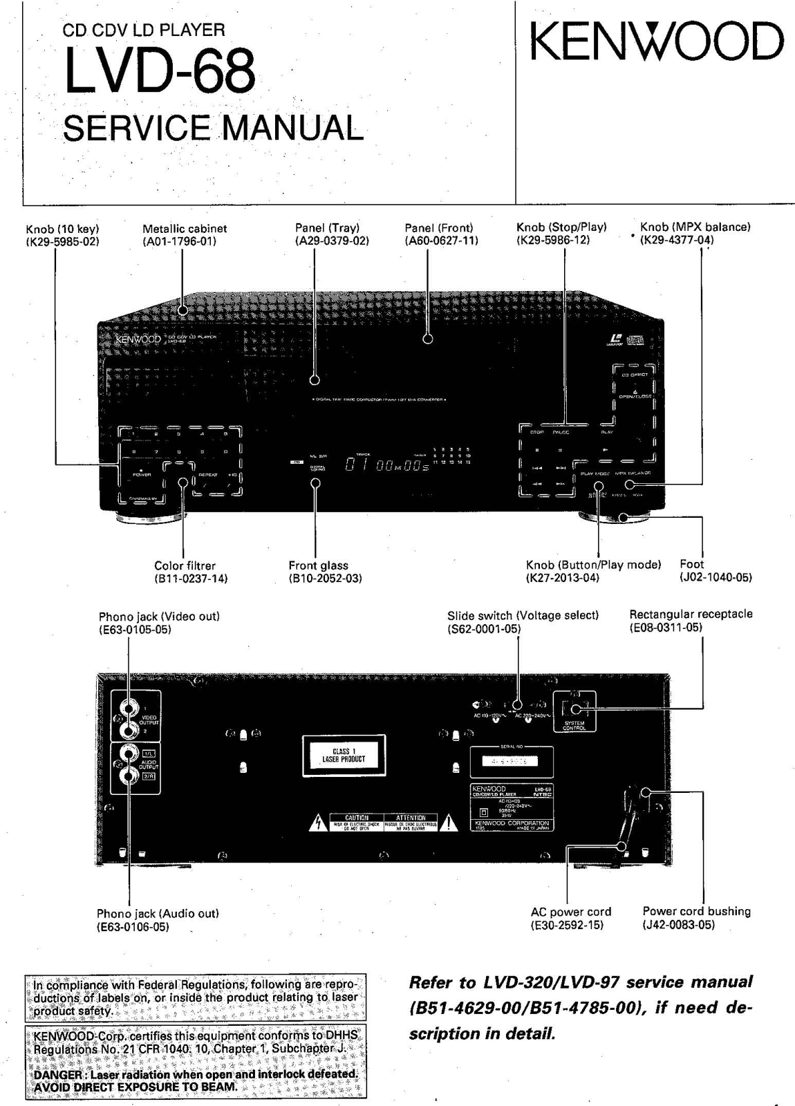 Kenwood LVD-68 User Manual