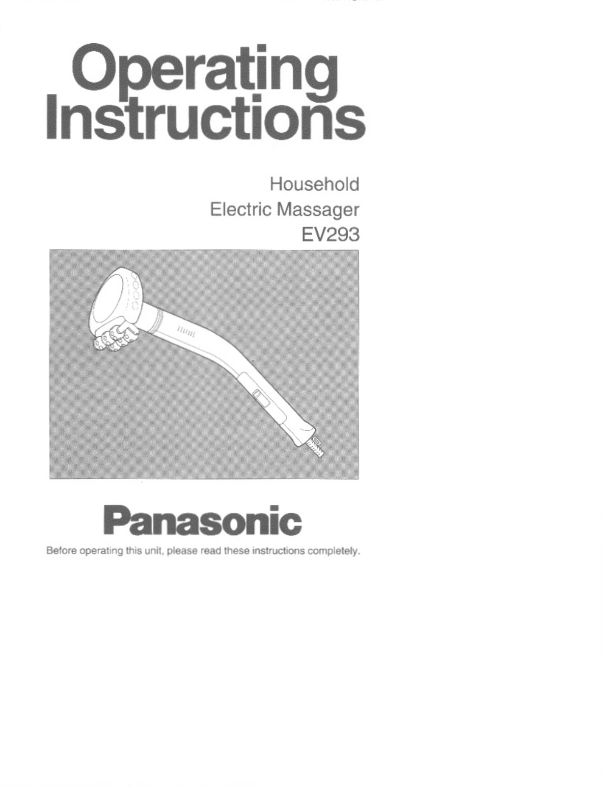 Panasonic EV-293 User Manual