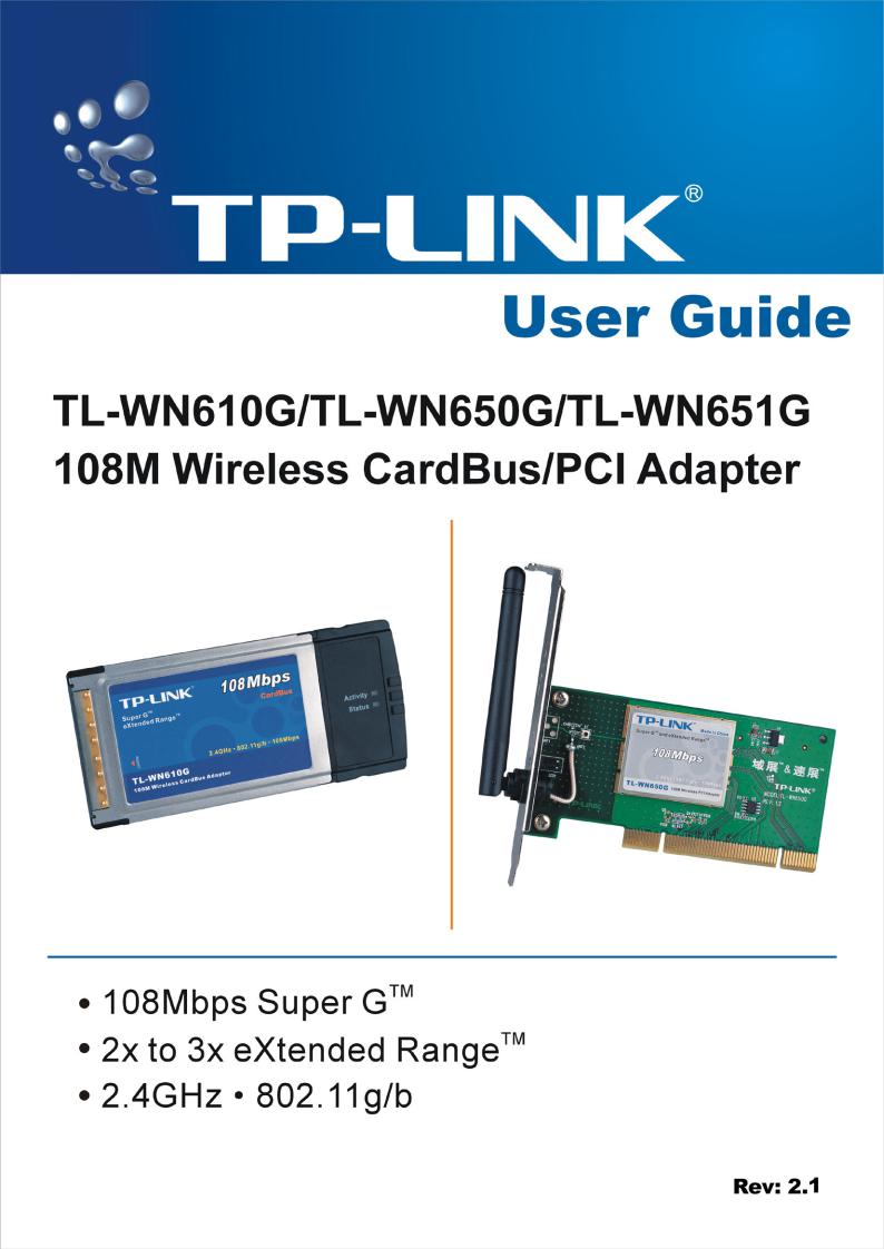 TP-LINK TL-WN610G, TL-WN650G User Guide