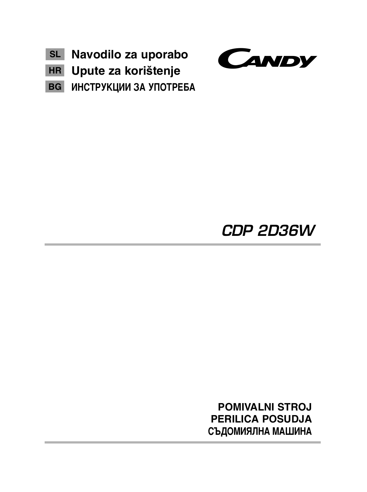 Candy CDP 2D36W User Manual