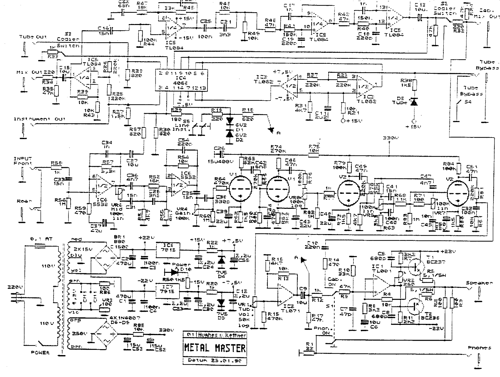 Hughes Kettner Metal Master Schematic