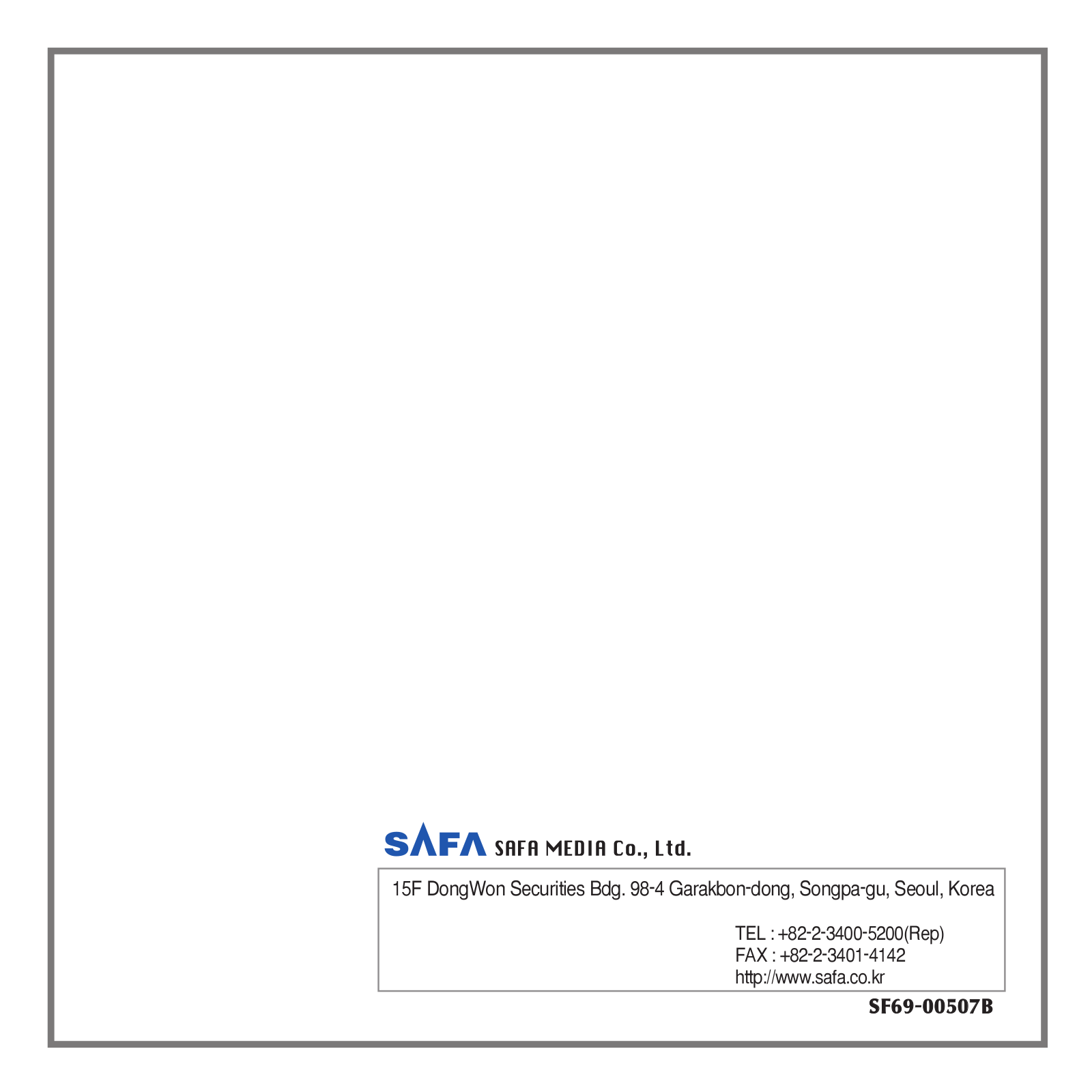 Safa SR-M800F User manual